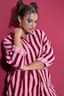 Hemdbluse, oversized, Musselin, Streifen, Langarm