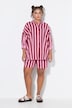 Hemdbluse, oversized, Musselin, Streifen, Langarm