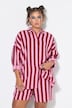 Hemdbluse, oversized, Musselin, Streifen, Langarm
