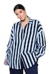 Košilová halenka, oversize, mušelín, pruhy, dlouhé rukávy
