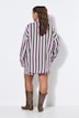 Hemdbluse, oversized, Musselin, Streifen, Langarm