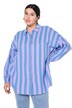Košilová halenka, oversize, mušelín, pruhy, dlouhé rukávy