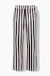 Hose, wide Legs, Musselin, Streifen, Elastikbund