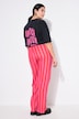 Hose, wide Legs, Musselin, Streifen, Elastikbund