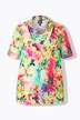 Slinky shirt, bloemenprint, watervalhals, halve mouwen
