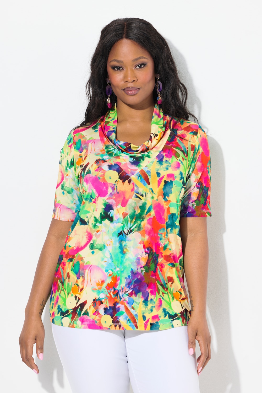 Große Größen Slinkyshirt, Damen, türkis, Größe: 58/60, Viskose, Ulla Popken