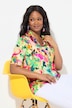 Slinky shirt, bloemenprint, watervalhals, halve mouwen