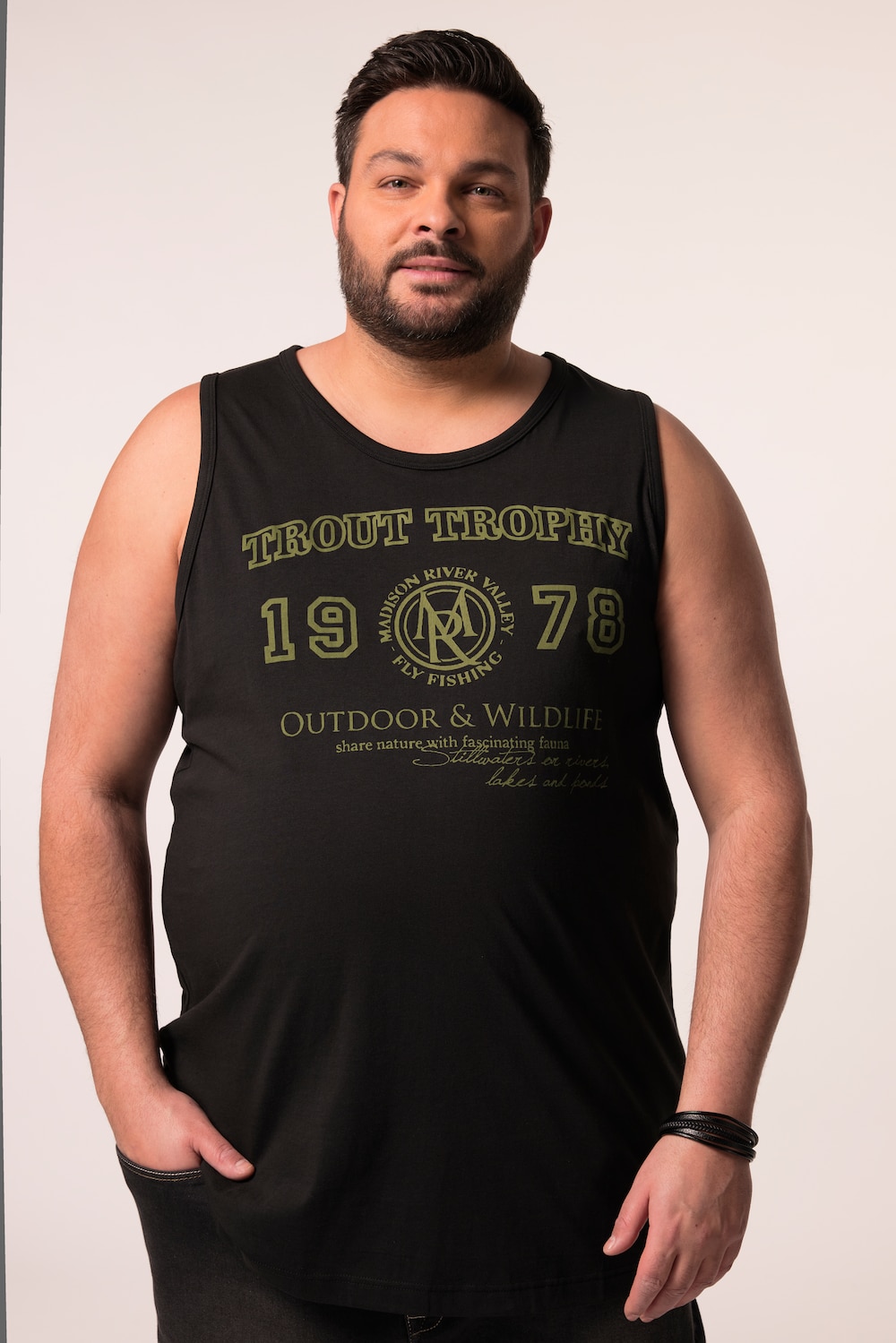 Men+ Tanktop, Unterhemd, Print, Rundhals, bis 8 XL