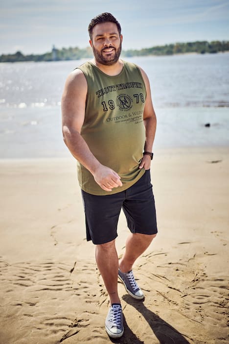 Men+ Tanktop, Unterhemd, Print, Rundhals, bis 8 XL