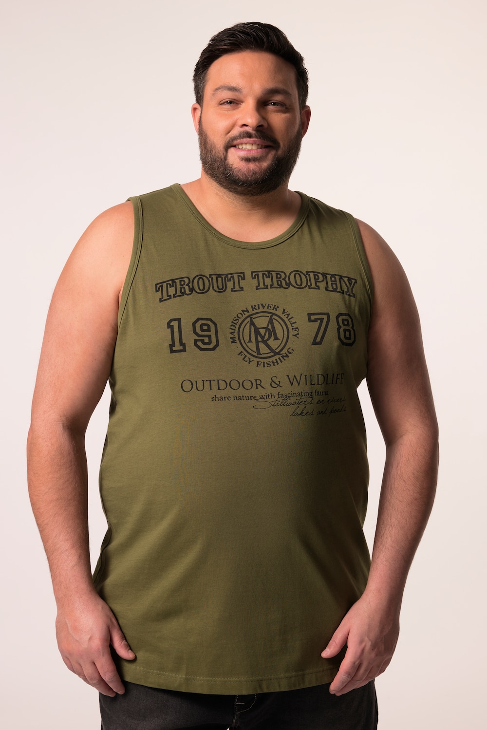 Men+ Tanktop, Unterhemd, Print, Rundhals, bis 8 XL