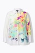 Blouse, bloemen, A-lijn, overhemdkraag, lange mouw