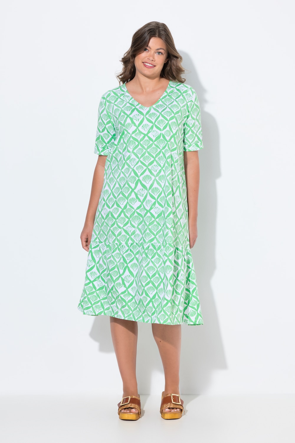 Große Größen Shirt-Kleid, Damen, grün, Größe: 52/54, Baumwolle, LAURASON