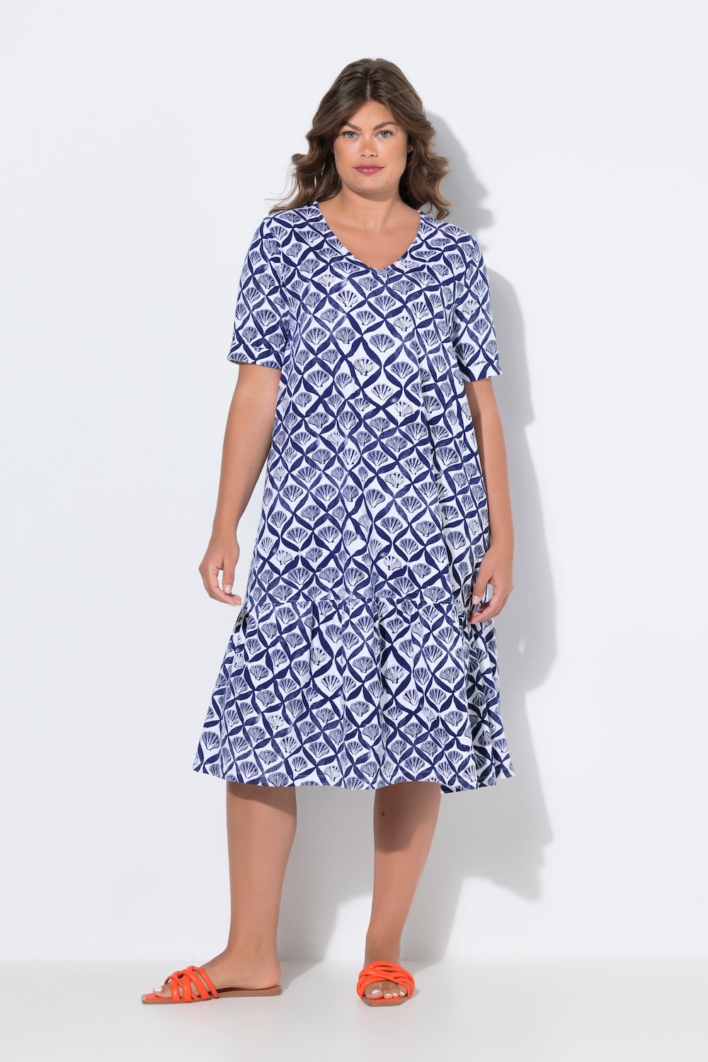 Große Größen Shirt-Kleid, Damen, blau, Größe: 40/42, Baumwolle, LAURASON