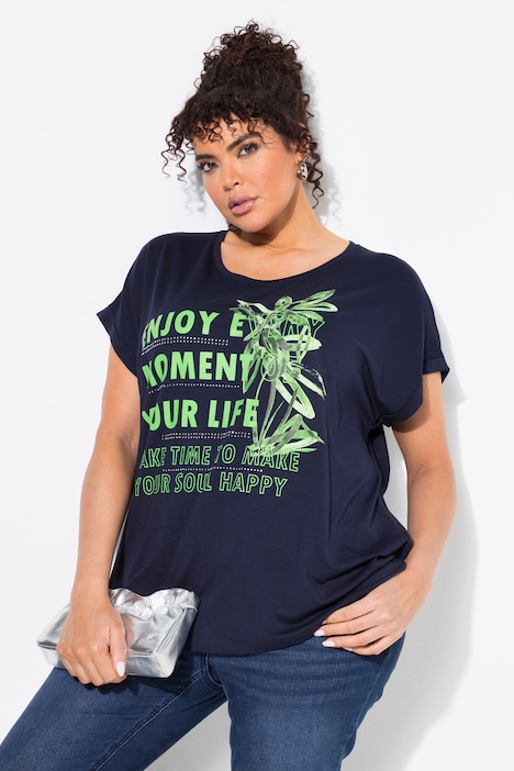 T-shirt dal taglio oversize con stampa, scollo a girocollo e mezze maniche