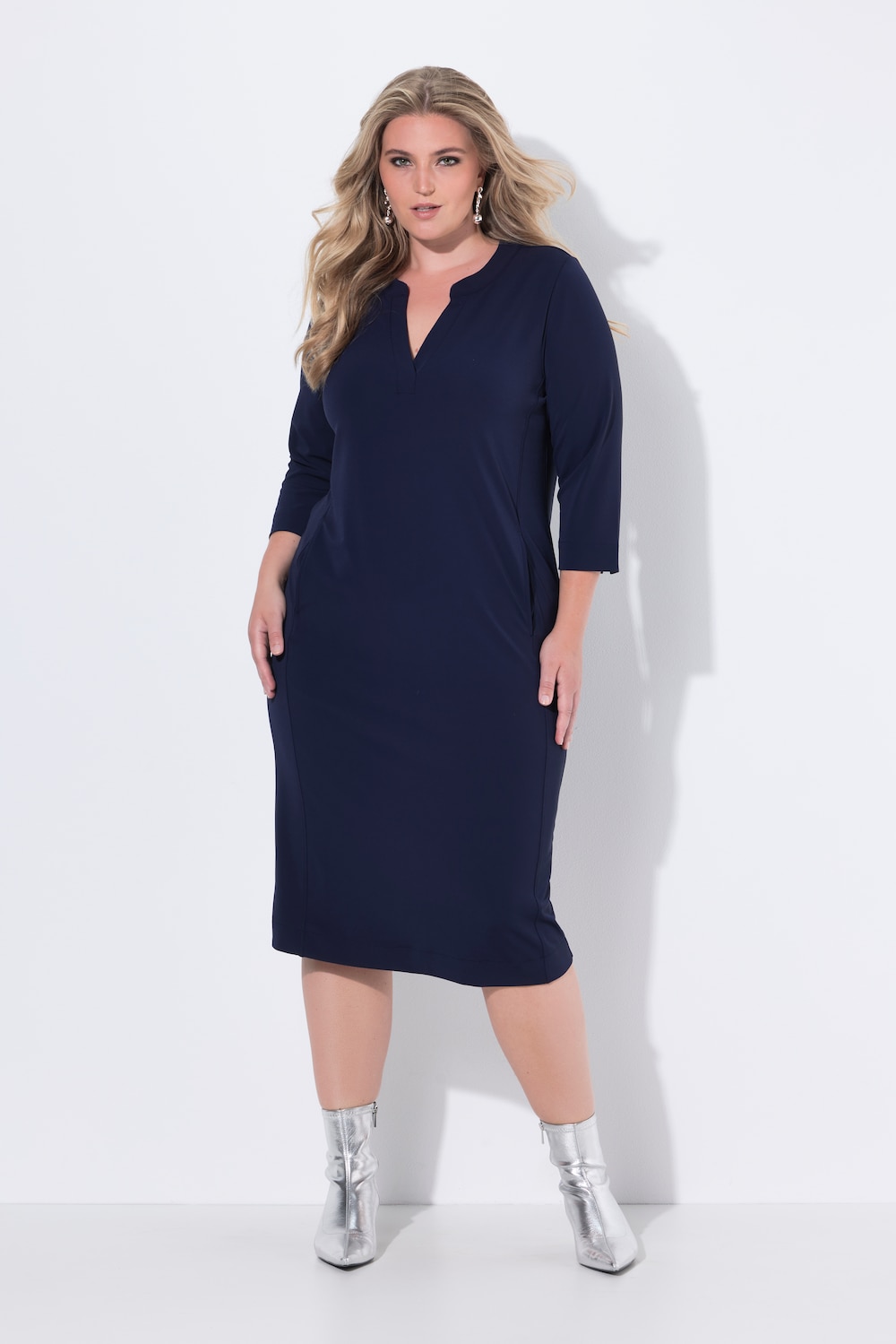 Große Größen Kleid, Damen, blau, Größe: 54/56, Polyester, Ulla Popken