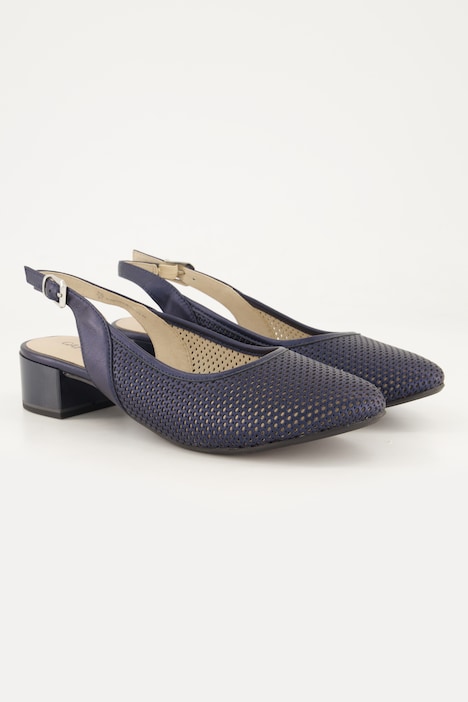 Caprice skinn-slingpumps, perforert, bredde H