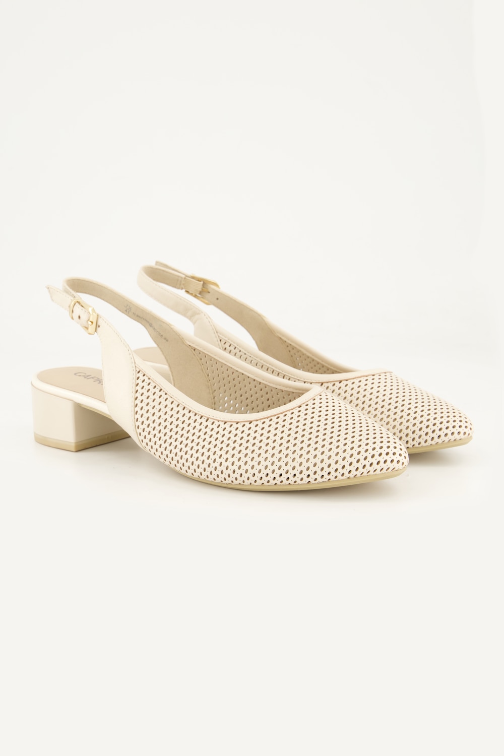 Caprice Leder-Slingpumps, Damen, beige, Größe: 38, Leder/Synthetische Fasern, Ulla Popken