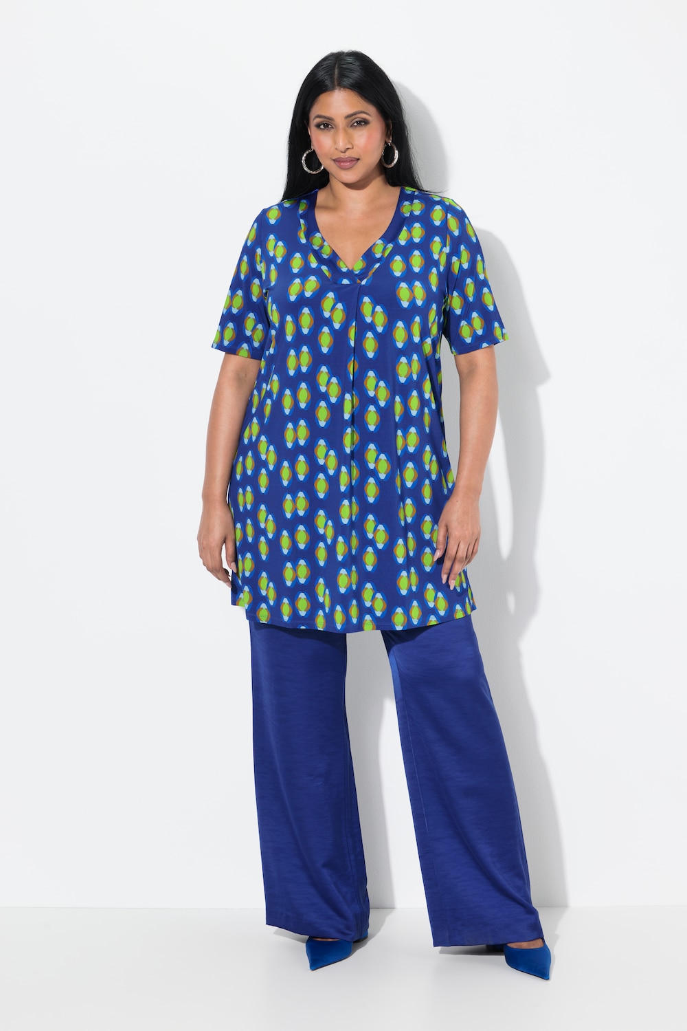Große Größen Slinky-Longshirt, Damen, lila, Größe: 46/48, Viskose, Ulla Popken