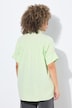 Musselin-Bluse, Oversized, Fransen, Hemdkragen, Halbarm