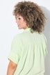 Musselin-Bluse, Oversized, Fransen, Hemdkragen, Halbarm