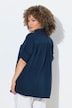 Musselin-Bluse, Oversized, Fransen, Hemdkragen, Halbarm
