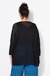 Sweter, faktura w kratę, oversized, okrągły dekolt, rękaw 1/2
