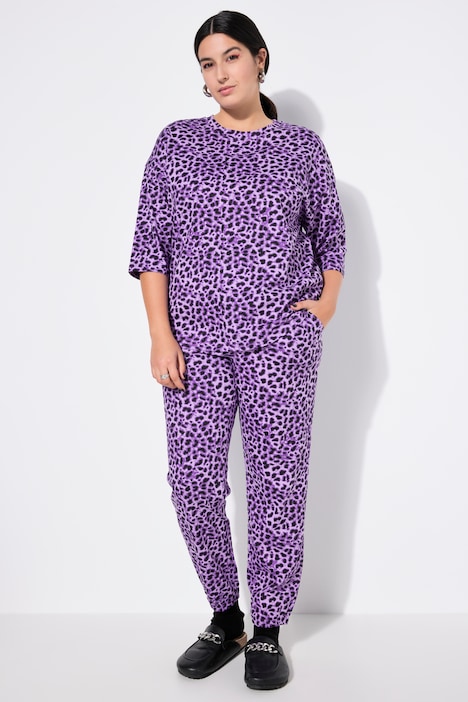 Pyjama deux pièces, avec pantalon, imprimé léopard coloré, label OEKO-TEX