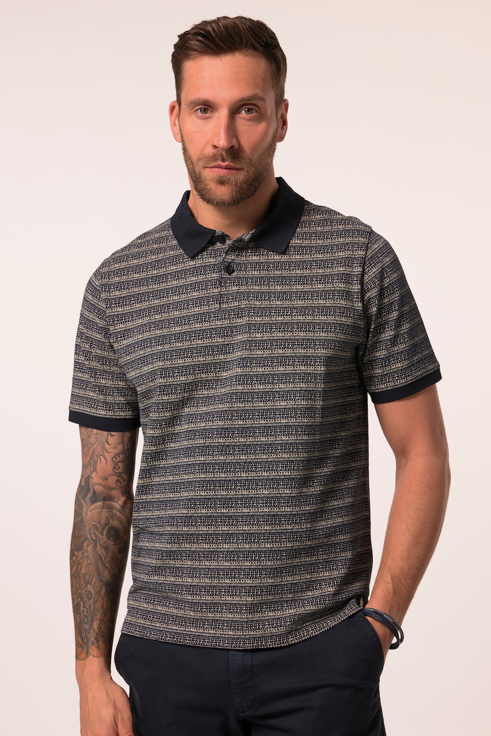 JP1880 poloshirt, korte mouwen, piqué, all-overprint, tot 8XL