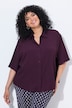 Blouse, structuur, overhemdkraag, korte mouw