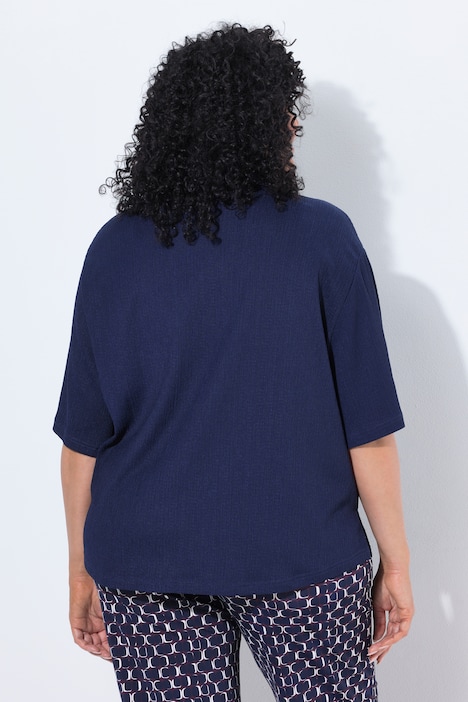 Blouse, structuur, overhemdkraag, korte mouw