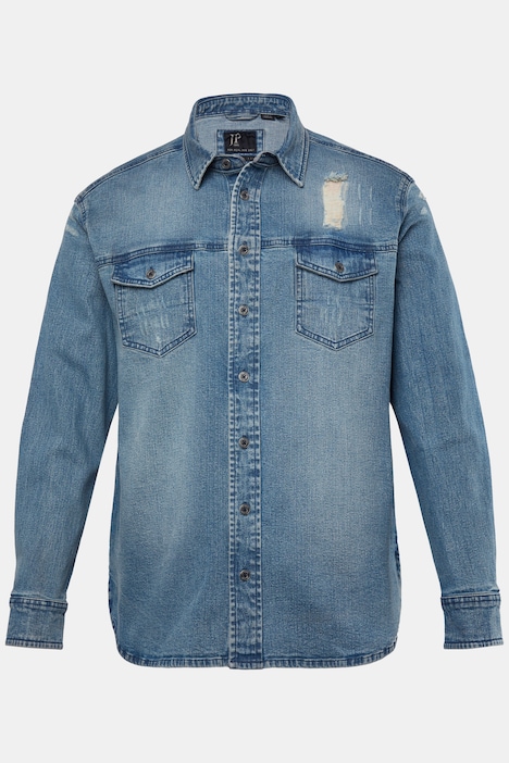 JP 1880 denim shirt FLEXNAMIC®, denim, long sleeve, Kent collar, modern fit