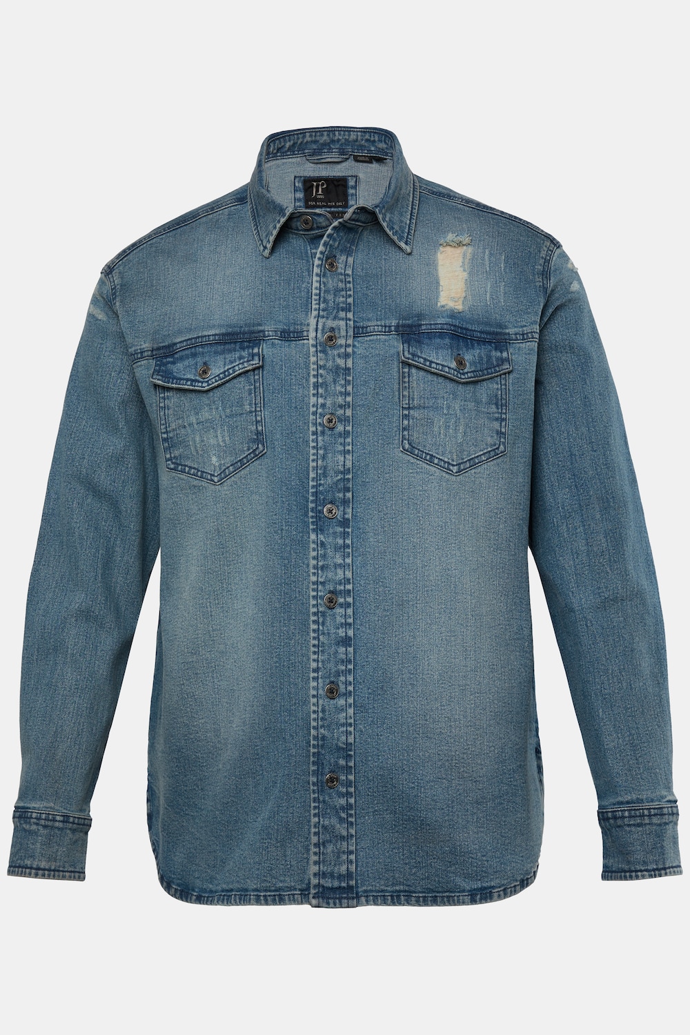 Große Größen Jeanshemd FLEXNAMIC®, Herren, blau, Größe: 6XL, Baumwolle, JP1880