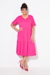 Tiered Flounce Panel Short Sleeve Split Neck Dress