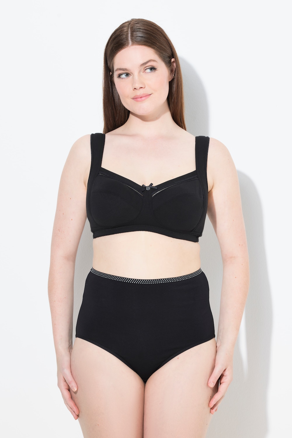 Große Größen Entlastungs-BH, Damen, schwarz, Größe: 95F, Baumwolle, Ulla Popken