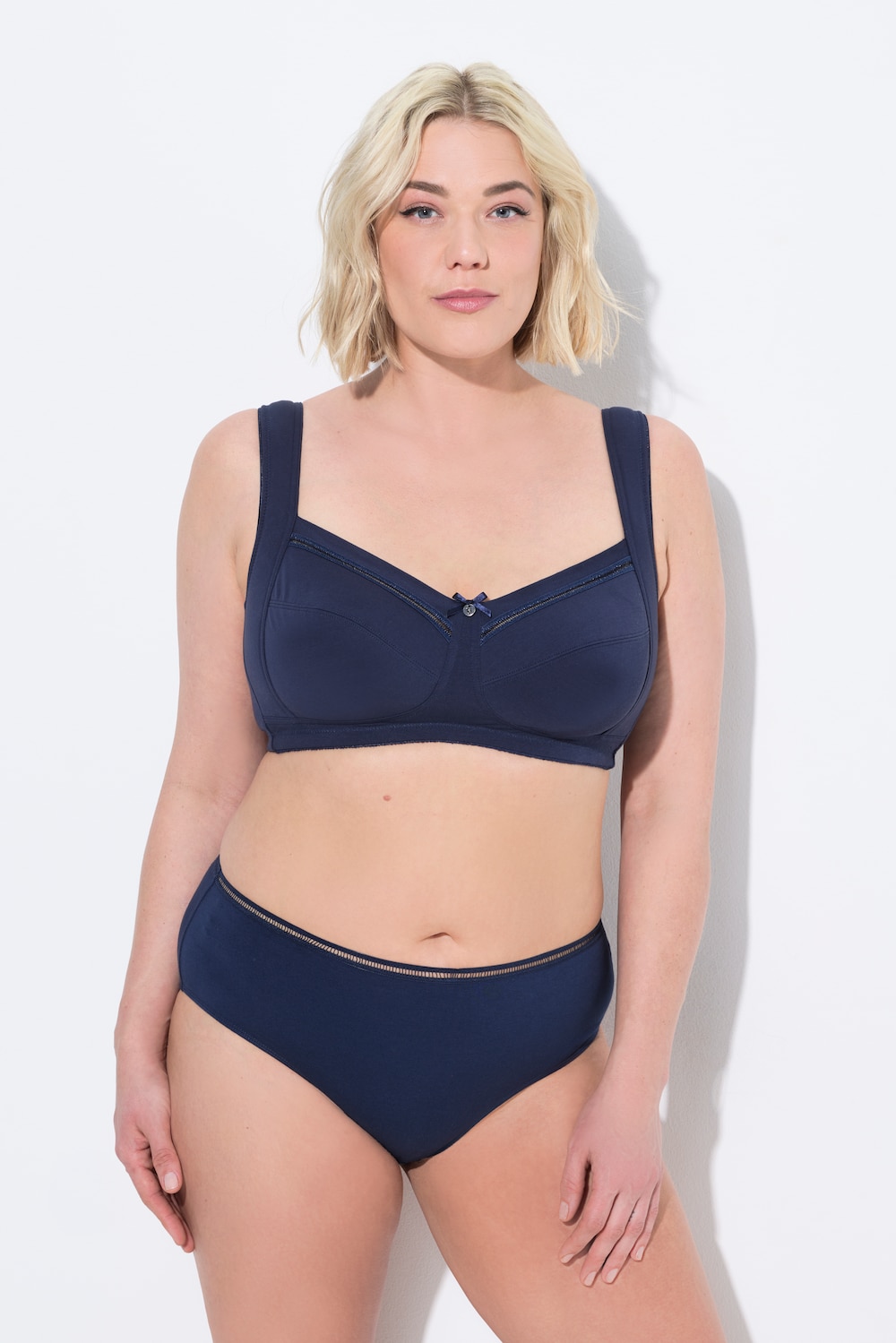 Große Größen Entlastungs-BH, Damen, blau, Größe: 100C, Baumwolle, Ulla Popken