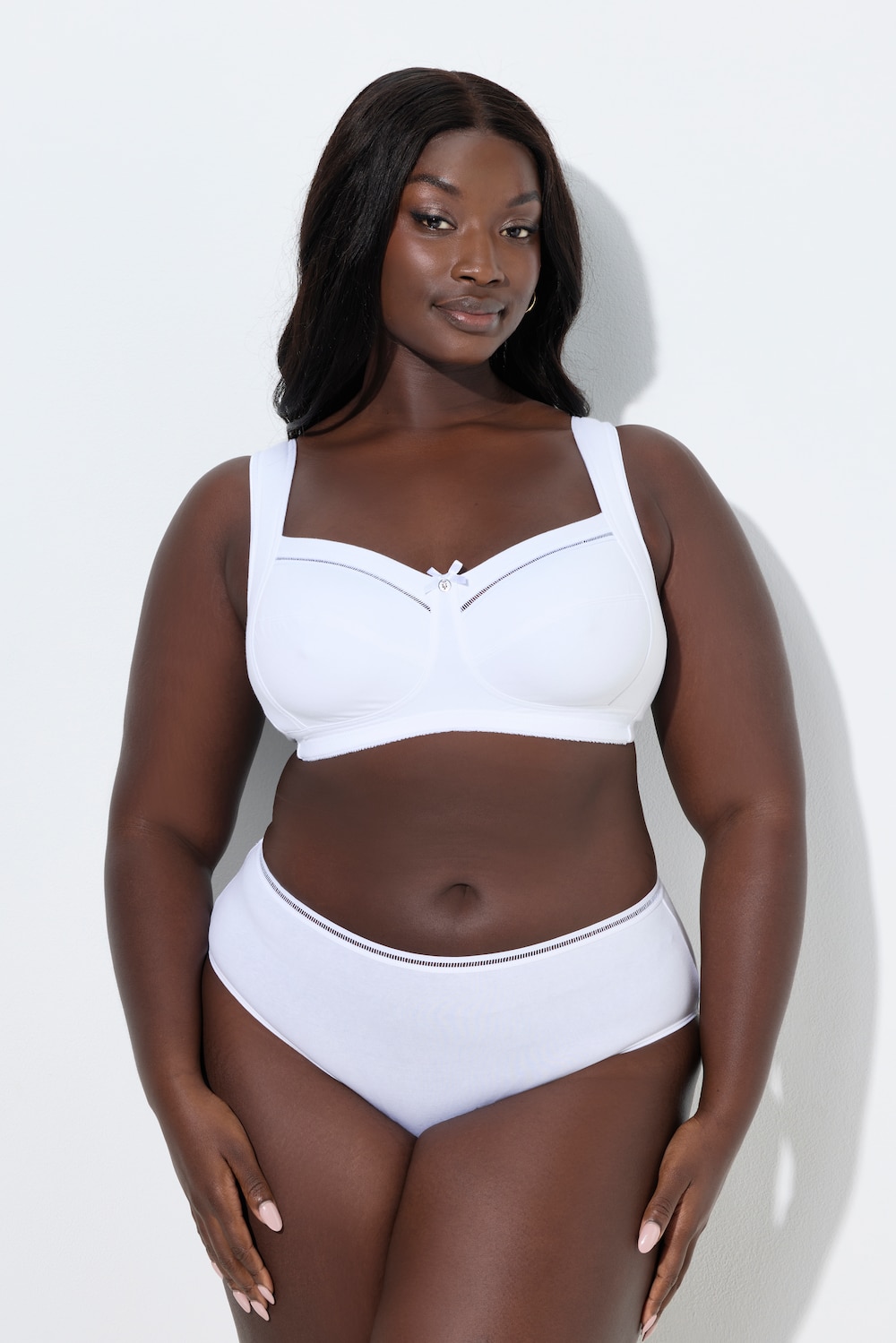 Große Größen Entlastungs-BH, Damen, weiß, Größe: 100F, Baumwolle, Ulla Popken