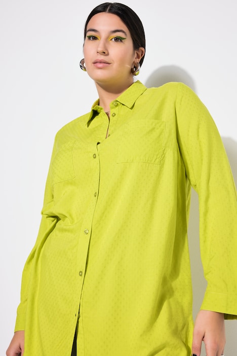 Overhemdblouse, boxy shape, gestructureerd weefsel