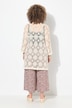 Strickjacke, Blüten, Wellenkanten, V-Ausschnitt, Langarm