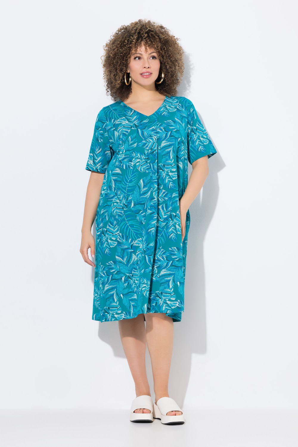 Große Größen Jerseykleid, Damen, grün, Größe: 54/56, Baumwolle, Ulla Popken