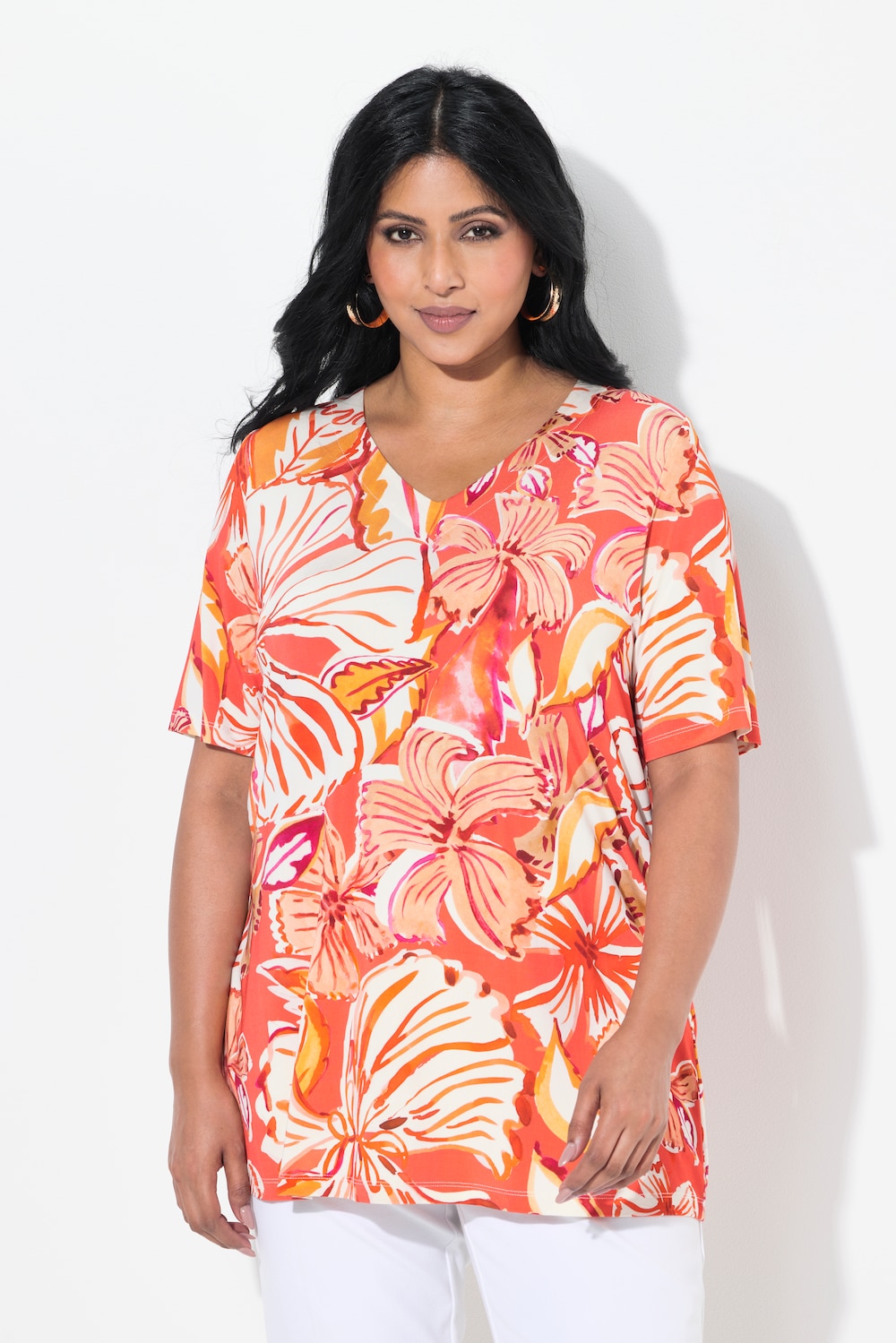 Große Größen Slinkyshirt, Damen, rot, Größe: 46/48, Viskose, Ulla Popken