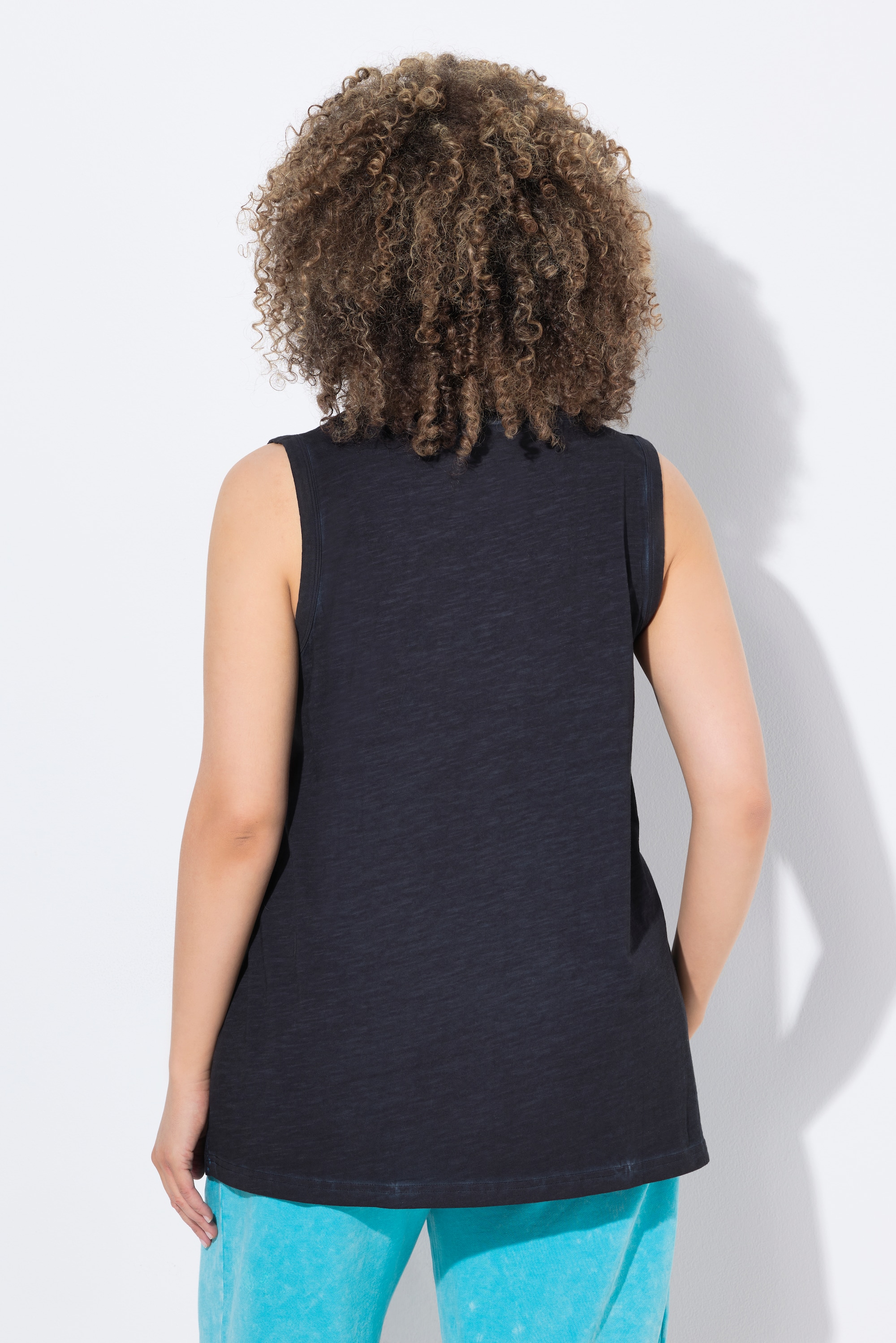 Ulla Popken Damen große Größen Top Mandalas A Linie Rundhals ärmellos 838504