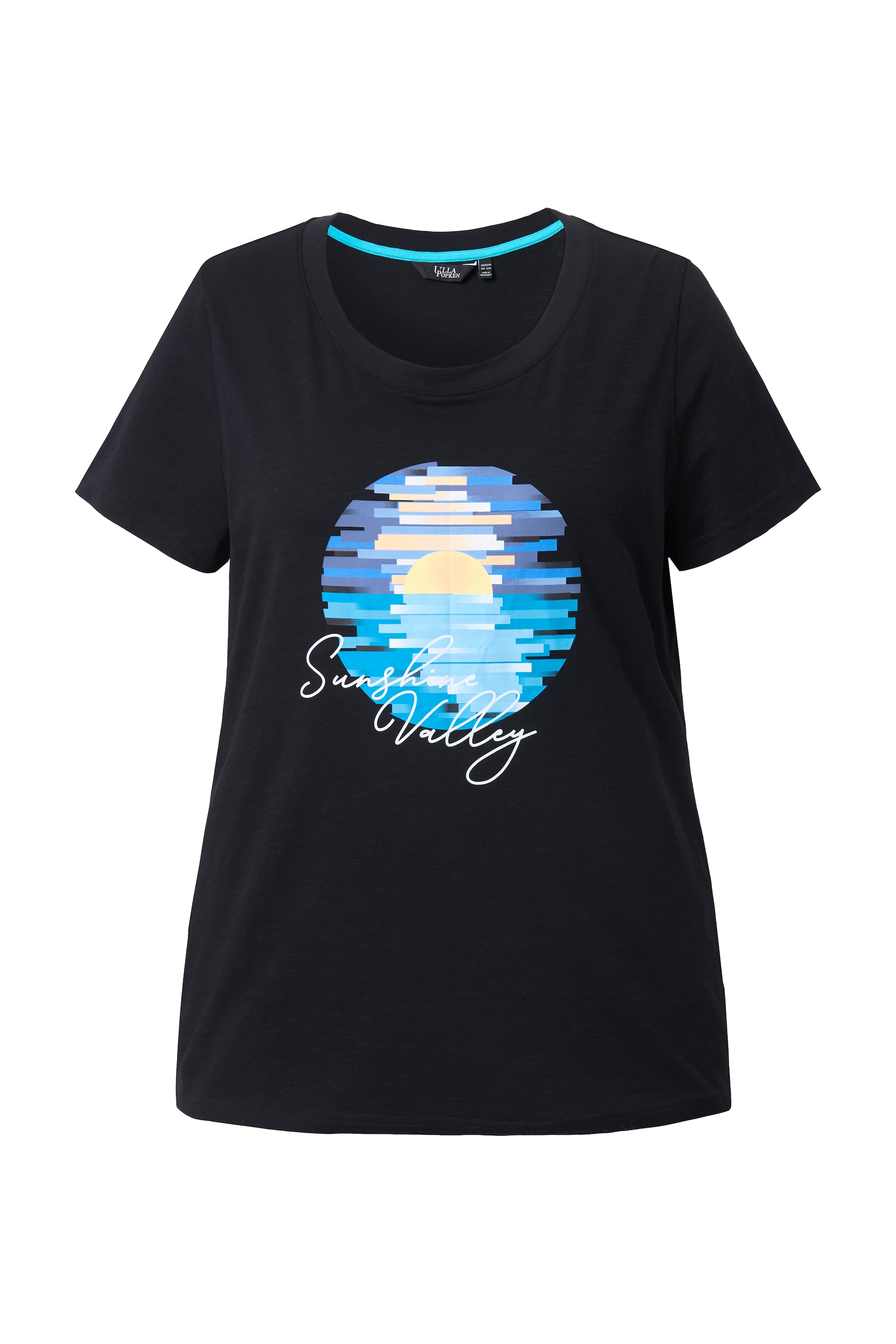 Ulla Popken Damen große Größen T Shirt Sunshine Valley Rundhals Halbarm 838507