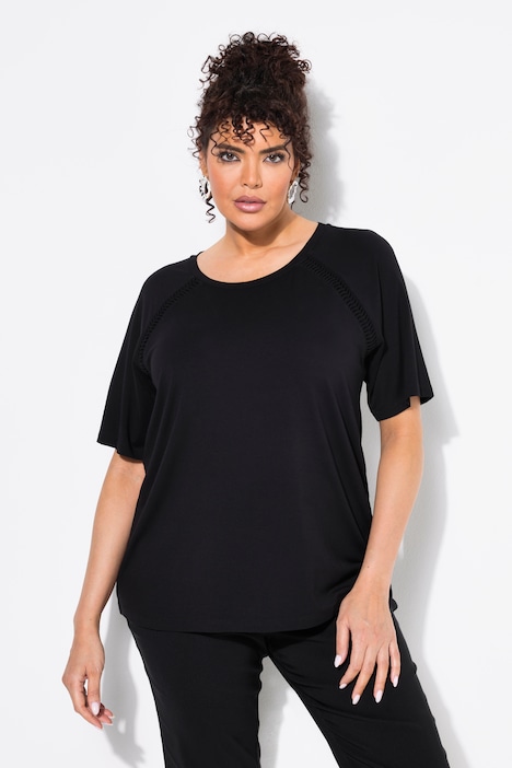 Textured Seam Short Sleeve Stretch-Fit Tee