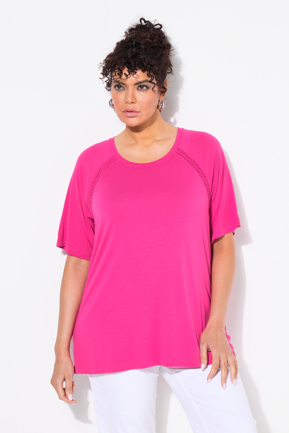 Thumbnail - Große Größen T-Shirt, Damen, rosa, Größe: 54/56, Viskose, Ulla Popken