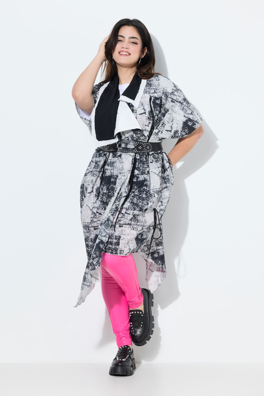 Jacke, längerer Straight Fit, Alloverprint