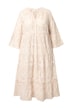 Midi šaty, A střih, děrovaná výšivka, volány