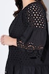 Bluse, A-form, hulbroderi, 3/4-lange ærmer