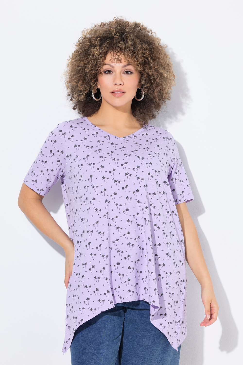 Große Größen T-Shirt, Damen, lila, Größe: 46/48, Baumwolle, Ulla Popken