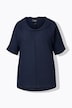 Bluse, linblanding, oversized, platekrage, halvermet