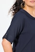 Bluse, linblanding, oversized, platekrage, halvermet